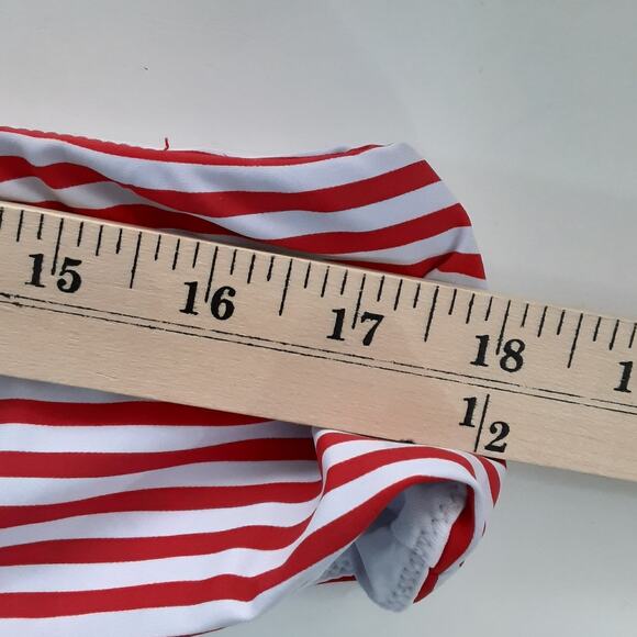 Seafolly Australia Riviera Stripe High Neck Bikini Set Womens 10 Nautical Summer - Picture 8 of 9